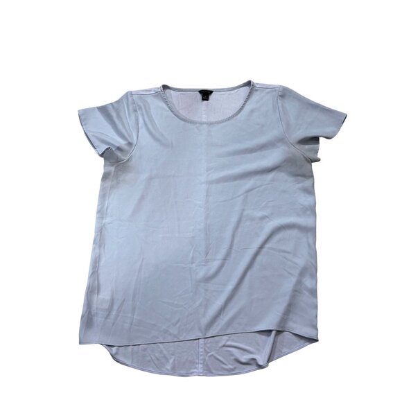 Ann Taylor Womens Light Blue Short Sleeve Top M Rayon & Polyester - Picture 4 of 10